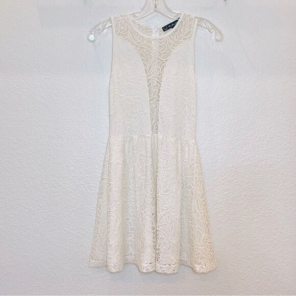 For Love & Lemons Lulu Lace Mini Dress in Off White size XS - Picture 2 of 11